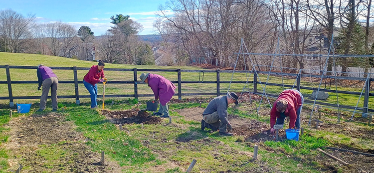 gardeners working in the garden on opening day 2026